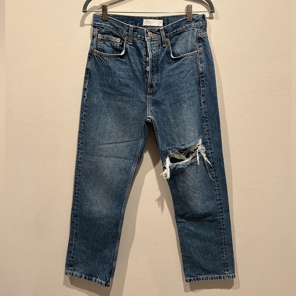TOPSHOP Ankle Blue Dad Jeans / Size 28 / - Picture 1 of 7